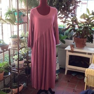 Chic Mauve cotton/ linen  Long Sleeve Dress